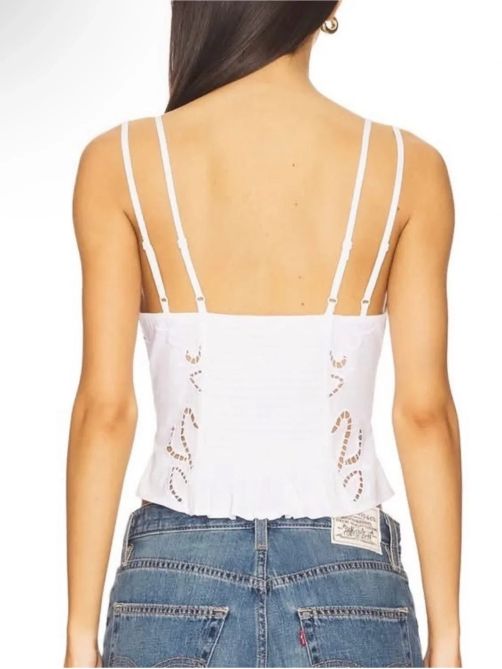 Free People Sweet Sammi Eyelet Button-Front Top